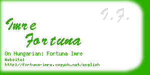 imre fortuna business card